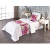 Ambesonne Floral Bed Runner Set, Valentine’s Day Concept Art Pastel Repetitive Roses Pattern Plot, Decorative Bedding Scarf and a Pillow Sham for Hotels Homes, Twin, Dark Pink Blush and White(Eggshell Magenta Pink)