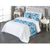 Ambesonne Floral Bed Runner Set, Valentine’s Day Concept Art Pastel Repetitive Roses Pattern Plot, Decorative Bedding Scarf and a Pillow Sham for Hotels Homes, Twin, Dark Pink Blush and White(Pale Sky Blue and Violet)