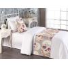Ambesonne Floral Bed Runner Set, Valentine’s Day Concept Art Pastel Repetitive Roses Pattern Plot, Decorative Bedding Scarf and a Pillow Sham for Hotels Homes, Twin, Dark Pink Blush and White(Dark Pink and Pale Seafoam)