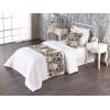 Ambesonne Floral Bed Runner Set, Valentine’s Day Concept Art Pastel Repetitive Roses Pattern Plot, Decorative Bedding Scarf and a Pillow Sham for Hotels Homes, Twin, Dark Pink Blush and White(White Dark Green Almond)