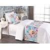 Ambesonne Floral Bed Runner Set, Valentine’s Day Concept Art Pastel Repetitive Roses Pattern Plot, Decorative Bedding Scarf and a Pillow Sham for Hotels Homes, Twin, Dark Pink Blush and White(Pale Blue Soft Pink)