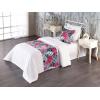 Ambesonne Floral Bed Runner Set, Valentine’s Day Concept Art Pastel Repetitive Roses Pattern Plot, Decorative Bedding Scarf and a Pillow Sham for Hotels Homes, Twin, Dark Pink Blush and White(Raspberry Laurel Green)
