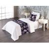 Ambesonne Floral Bed Runner Set, Valentine’s Day Concept Art Pastel Repetitive Roses Pattern Plot, Decorative Bedding Scarf and a Pillow Sham for Hotels Homes, Twin, Dark Pink Blush and White(Navy Blue and Soft Pink)