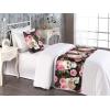 Ambesonne Floral Bed Runner Set, Valentine’s Day Concept Art Pastel Repetitive Roses Pattern Plot, Decorative Bedding Scarf and a Pillow Sham for Hotels Homes, Twin, Dark Pink Blush and White(Pink Laurel Green Black)
