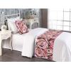 Ambesonne Floral Bed Runner Set, Valentine’s Day Concept Art Pastel Repetitive Roses Pattern Plot, Decorative Bedding Scarf and a Pillow Sham for Hotels Homes, Twin, Dark Pink Blush and White(Dark Pink and Redbrown)