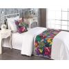 Ambesonne Floral Bed Runner Set, Valentine’s Day Concept Art Pastel Repetitive Roses Pattern Plot, Decorative Bedding Scarf and a Pillow Sham for Hotels Homes, Twin, Dark Pink Blush and White(Sea Blue Dark Magenta)