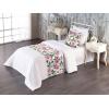 Ambesonne Floral Bed Runner Set, Valentine’s Day Concept Art Pastel Repetitive Roses Pattern Plot, Decorative Bedding Scarf and a Pillow Sham for Hotels Homes, Twin, Dark Pink Blush and White(Pastel Pink Olive Green)