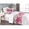 Ambesonne Floral Bed Runner Set, Valentine’s Day Concept Art Pastel Repetitive Roses Pattern Plot, Decorative Bedding Scarf and a Pillow Sham for Hotels Homes, Twin, Dark Pink Blush and White(Eggshell Magenta Pink)