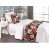 Ambesonne Floral Bed Runner Set, Valentine’s Day Concept Art Pastel Repetitive Roses Pattern Plot, Decorative Bedding Scarf and a Pillow Sham for Hotels Homes, Twin, Dark Pink Blush and White(Jade Green and Dark Coral)