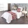 Ambesonne Floral Bed Runner Set, Valentine’s Day Concept Art Pastel Repetitive Roses Pattern Plot, Decorative Bedding Scarf and a Pillow Sham for Hotels Homes, Twin, Dark Pink Blush and White(Dark Pink and Redbrown)