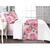 Ambesonne Floral Bed Runner Set, Valentine’s Day Concept Art Pastel Repetitive Roses Pattern Plot, Decorative Bedding Scarf and a Pillow Sham for Hotels Homes, Twin, Dark Pink Blush and White(Dark Pink and Cadet Blue)
