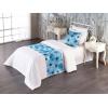 Ambesonne Floral Bed Runner Set, Valentine’s Day Concept Art Pastel Repetitive Roses Pattern Plot, Decorative Bedding Scarf and a Pillow Sham for Hotels Homes, Twin, Dark Pink Blush and White(Pale Sky Blue and Violet)