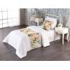 Ambesonne Floral Bed Runner Set, Valentine’s Day Theme Flowers Vintage Botanical Nature Ornament Art, Decorative Bedding Scarf and a Pillow Sham for Hotels Homes, Twin, Dark Coral and Fern Green(Olive Green Coral and Blush)