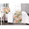 Ambesonne Floral Bed Runner Set, Valentine’s Day Theme Flowers Vintage Botanical Nature Ornament Art, Decorative Bedding Scarf and a Pillow Sham for Hotels Homes, Twin, Dark Coral and Fern Green(Olive Green Coral and Blush)
