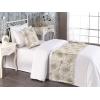 Ambesonne Floral Bed Runner Set, Valentine’s Day Theme Flowers Vintage Botanical Nature Ornament Art, Decorative Bedding Scarf and a Pillow Sham for Hotels Homes, Twin, Dark Coral and Fern Green(Dark Tan Champagne and Grey)
