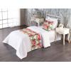 Ambesonne Floral Bed Runner Set, Valentine’s Day Theme Flowers Vintage Botanical Nature Ornament Art, Decorative Bedding Scarf and a Pillow Sham for Hotels Homes, Twin, Dark Coral and Fern Green(Dark Coral and Fern Green)