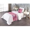 Ambesonne Floral Bed Runner Set, Valentine’s Day Theme Flowers Vintage Botanical Nature Ornament Art, Decorative Bedding Scarf and a Pillow Sham for Hotels Homes, Twin, Dark Coral and Fern Green(Dried Rose and Pale Ruby)