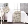 Ambesonne Floral Bed Runner Set, Valentine’s Day Theme Flowers Vintage Botanical Nature Ornament Art, Decorative Bedding Scarf and a Pillow Sham for Hotels Homes, Twin, Dark Coral and Fern Green(Dark Tan Champagne and Grey)