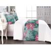 Ambesonne Floral Bed Runner Set, Valentine’s Day Theme Flowers Vintage Botanical Nature Ornament Art, Decorative Bedding Scarf and a Pillow Sham for Hotels Homes, Twin, Dark Coral and Fern Green(Soft Pink and Petrol Blue)