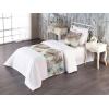 Ambesonne Floral Bed Runner Set, Valentine’s Day Theme Flowers Vintage Botanical Nature Ornament Art, Decorative Bedding Scarf and a Pillow Sham for Hotels Homes, Twin, Dark Coral and Fern Green(Pale Green Rose and Pink)