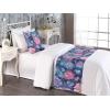 Ambesonne Floral Bed Runner Set, Valentine’s Day Theme Flowers Vintage Botanical Nature Ornament Art, Decorative Bedding Scarf and a Pillow Sham for Hotels Homes, Twin, Dark Coral and Fern Green(Night Blue and Pale Pink)