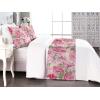 Ambesonne Floral Bed Runner Set, Valentine’s Day Theme Flowers Vintage Botanical Nature Ornament Art, Decorative Bedding Scarf and a Pillow Sham for Hotels Homes, Twin, Dark Coral and Fern Green(Pistachio Green and Pale Rose)
