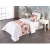 Ambesonne Floral Bed Runner Set, Valentine’s Day Theme Flowers Vintage Botanical Nature Ornament Art, Decorative Bedding Scarf and a Pillow Sham for Hotels Homes, Twin, Dark Coral and Fern Green(Dark Coral and Laurel Green)