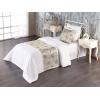 Ambesonne Floral Bed Runner Set, Valentine’s Day Theme Flowers Vintage Botanical Nature Ornament Art, Decorative Bedding Scarf and a Pillow Sham for Hotels Homes, Twin, Dark Coral and Fern Green(Dark Tan Champagne and Grey)