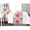 Ambesonne Floral Bed Runner Set, Valentine’s Day Theme Flowers Vintage Botanical Nature Ornament Art, Decorative Bedding Scarf and a Pillow Sham for Hotels Homes, Twin, Dark Coral and Fern Green(Dark Coral and Laurel Green)