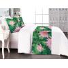 Ambesonne Floral Bed Runner Set, Valentine’s Day Theme Flowers Vintage Botanical Nature Ornament Art, Decorative Bedding Scarf and a Pillow Sham for Hotels Homes, Twin, Dark Coral and Fern Green(Soft Pink and Forest Green)