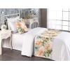 Ambesonne Floral Bed Runner Set, Valentine’s Day Theme Flowers Vintage Botanical Nature Ornament Art, Decorative Bedding Scarf and a Pillow Sham for Hotels Homes, Twin, Dark Coral and Fern Green(Olive Green Coral and Blush)