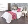 Ambesonne Floral Bed Runner Set, Valentine’s Day Theme Flowers Vintage Botanical Nature Ornament Art, Decorative Bedding Scarf and a Pillow Sham for Hotels Homes, Twin, Dark Coral and Fern Green(Pale Ruby and Pastel Pink)