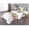 Ambesonne Floral Bed Runner Set, Valentine’s Day Theme Flowers Vintage Botanical Nature Ornament Art, Decorative Bedding Scarf and a Pillow Sham for Hotels Homes, Twin, Dark Coral and Fern Green(Apple Green and Pastel Pink)