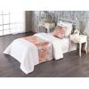 Ambesonne Floral Bed Runner Set, Valentine’s Day Theme Flowers Vintage Botanical Nature Ornament Art, Decorative Bedding Scarf and a Pillow Sham for Hotels Homes, Twin, Dark Coral and Fern Green(Pale Taupe and Cinnamon)