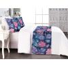 Ambesonne Floral Bed Runner Set, Valentine’s Day Theme Flowers Vintage Botanical Nature Ornament Art, Decorative Bedding Scarf and a Pillow Sham for Hotels Homes, Twin, Dark Coral and Fern Green(Night Blue and Pale Pink)