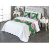 Ambesonne Floral Bed Runner Set, Valentine’s Day Theme Flowers Vintage Botanical Nature Ornament Art, Decorative Bedding Scarf and a Pillow Sham for Hotels Homes, Twin, Dark Coral and Fern Green(Soft Pink and Forest Green)