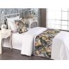 Ambesonne Floral Bed Runner Set, Valentine’s Day Theme Flowers Vintage Botanical Nature Ornament Art, Decorative Bedding Scarf and a Pillow Sham for Hotels Homes, Twin, Dark Coral and Fern Green(Warm Taupe and Dark Grey)