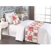 Ambesonne Floral Bed Runner Set, Valentine’s Day Theme Flowers Vintage Botanical Nature Ornament Art, Decorative Bedding Scarf and a Pillow Sham for Hotels Homes, Twin, Dark Coral and Fern Green(Dark Coral and Laurel Green)