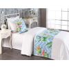 Ambesonne Floral Bed Runner Set, Valentine’s Day Theme Flowers Vintage Botanical Nature Ornament Art, Decorative Bedding Scarf and a Pillow Sham for Hotels Homes, Twin, Dark Coral and Fern Green(Pale Azure Blue Emerald)