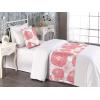 Ambesonne Floral Bed Runner Set, Valentine’s Day Theme Flowers Vintage Botanical Nature Ornament Art, Decorative Bedding Scarf and a Pillow Sham for Hotels Homes, Twin, Dark Coral and Fern Green(Pastel Pink and White)