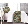 Ambesonne Floral Bed Runner Set, Valentine’s Day Theme Grunge Style Repetitive Rose Flowers Abstract, Decorative Bedding Scarf and 2 Pillow Shams for Hotels Homes, King, Pale Fuchsia and Sepia(Pale Orange and Army Green)