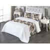 Ambesonne Floral Bed Runner Set, Valentine’s Day Theme Grunge Style Repetitive Rose Flowers Abstract, Decorative Bedding Scarf and 2 Pillow Shams for Hotels Homes, King, Pale Fuchsia and Sepia(Pale Coffee and Burnt Sienna)