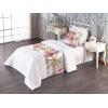 Ambesonne Floral Bed Runner Set, Valentine’s Day Theme Grunge Style Repetitive Rose Flowers Abstract, Decorative Bedding Scarf and 2 Pillow Shams for Hotels Homes, King, Pale Fuchsia and Sepia(Raspberry and Pistachio Green)