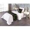 Ambesonne Floral Bed Runner Set, Valentine’s Day Theme Grunge Style Repetitive Rose Flowers Abstract, Decorative Bedding Scarf and 2 Pillow Shams for Hotels Homes, King, Pale Fuchsia and Sepia(Charcoal Grey and Dark Yellow)