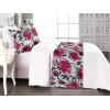 Ambesonne Floral Bed Runner Set, Valentine’s Day Theme Grunge Style Repetitive Rose Flowers Abstract, Decorative Bedding Scarf and 2 Pillow Shams for Hotels Homes, King, Pale Fuchsia and Sepia(Dark Magenta Mint Green)