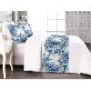 Ambesonne Floral Bed Runner Set, Valentine’s Day Theme Grunge Style Repetitive Rose Flowers Abstract, Decorative Bedding Scarf and 2 Pillow Shams for Hotels Homes, King, Pale Fuchsia and Sepia(Sea Blue Chocolate and White)