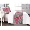 Ambesonne Floral Bed Runner Set, Valentine’s Day Theme Grunge Style Repetitive Rose Flowers Abstract, Decorative Bedding Scarf and 2 Pillow Shams for Hotels Homes, King, Pale Fuchsia and Sepia(Dark Coral and Slate Blue)