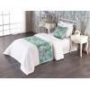 Ambesonne Floral Bed Runner Set, Valentine’s Day Theme Grunge Style Repetitive Rose Flowers Abstract, Decorative Bedding Scarf and 2 Pillow Shams for Hotels Homes, King, Pale Fuchsia and Sepia(Pale Green and Earth Yellow)
