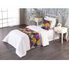 Ambesonne Floral Bed Runner Set, Valentine’s Day Theme Grunge Style Repetitive Rose Flowers Abstract, Decorative Bedding Scarf and 2 Pillow Shams for Hotels Homes, King, Pale Fuchsia and Sepia(Earth Yellow and Hot Pink)