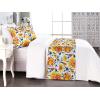Ambesonne Floral Bed Runner Set, Valentine’s Day Theme Grunge Style Repetitive Rose Flowers Abstract, Decorative Bedding Scarf and 2 Pillow Shams for Hotels Homes, King, Pale Fuchsia and Sepia(Earth Yellow Violet Blue)